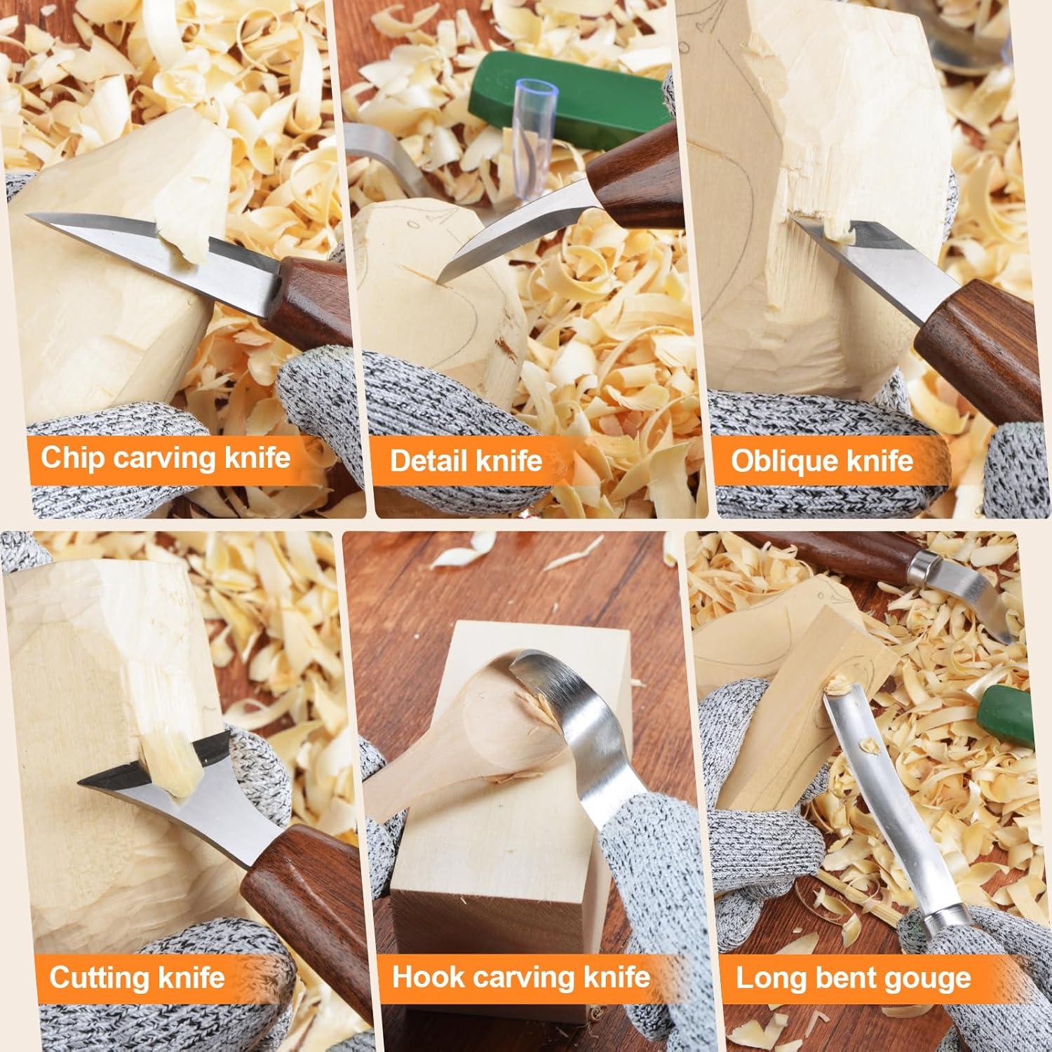 Kit de Tallado en Madera Olerqzer 56 Piezas para Principiantes