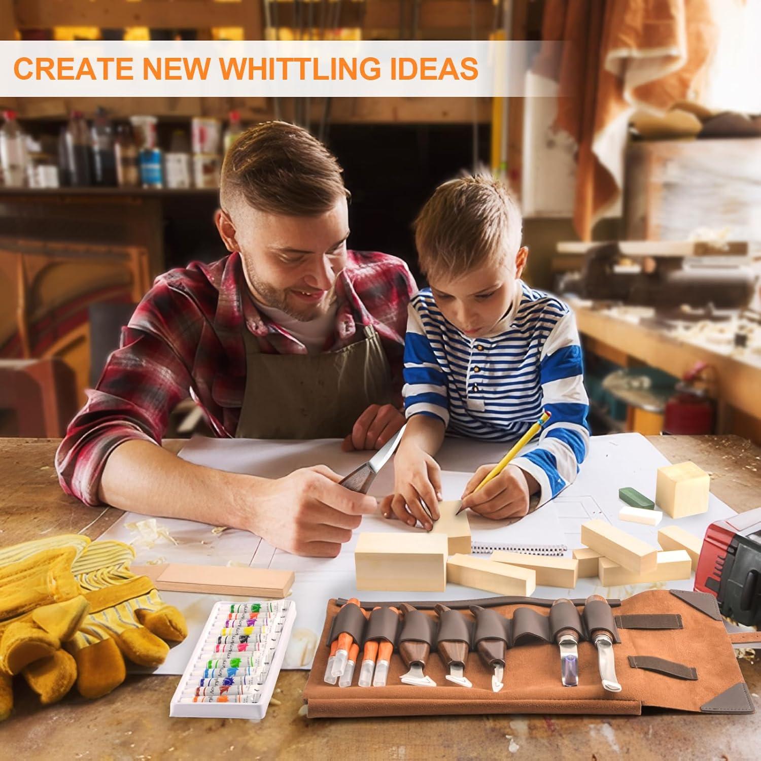 Kit de Tallado en Madera Olerqzer 56 Piezas para Principiantes