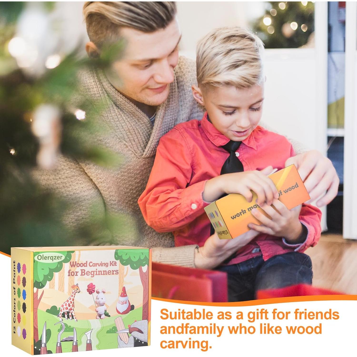 Kit de Tallado en Madera Olerqzer 56 Piezas para Principiantes