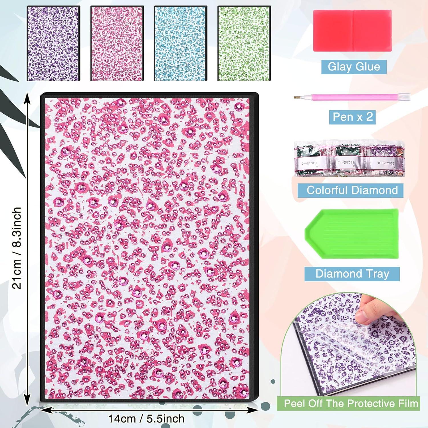 Kit de Cuadernos de Pintura de Diamante Mooliwe 4 Pcs A5