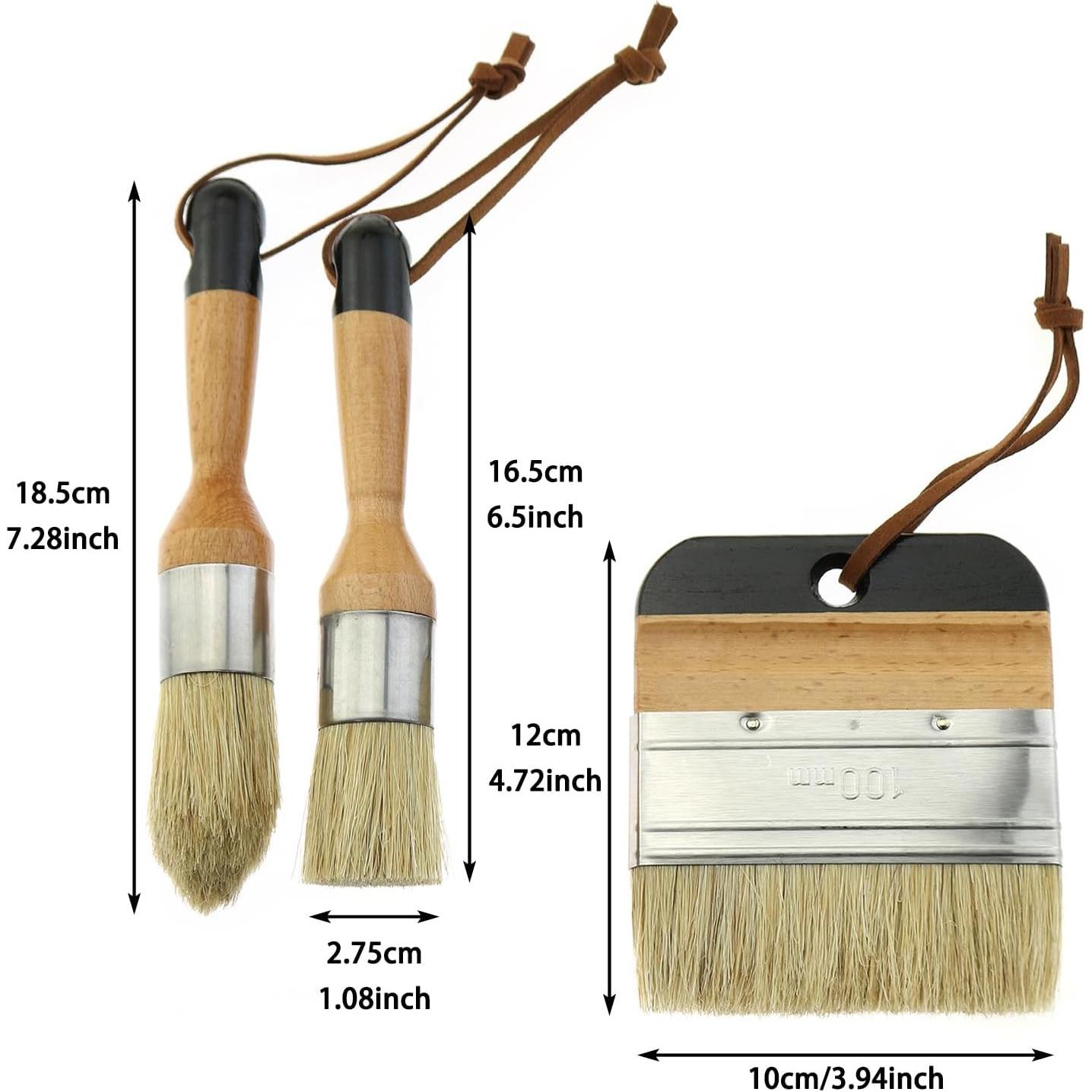 Juego de Pinceles para Pintura de Cera LUORNG 3 Piezas