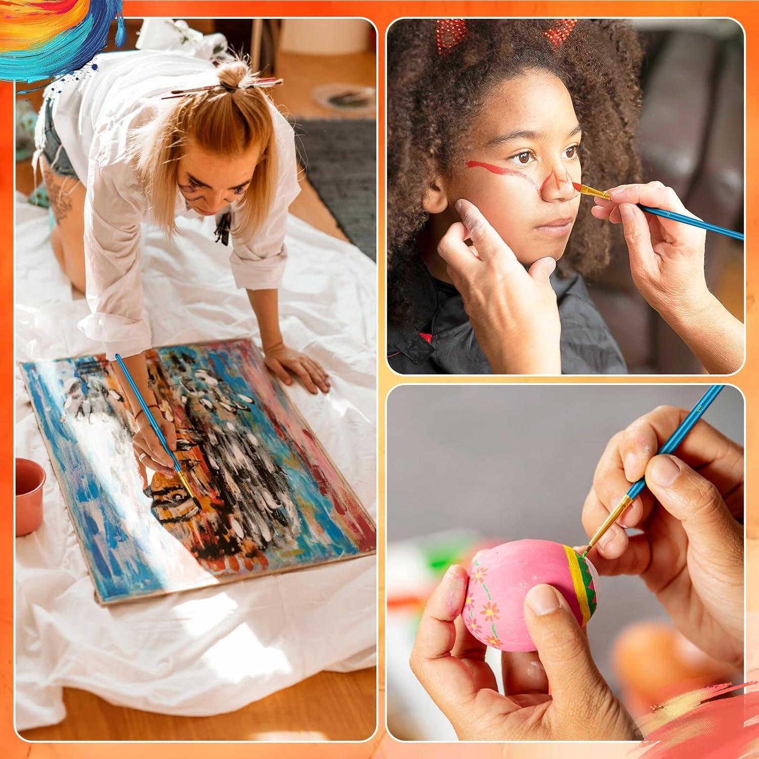 Juego de Pinceles de Pintura LIDCOM 50 Pcs Nylon Azul