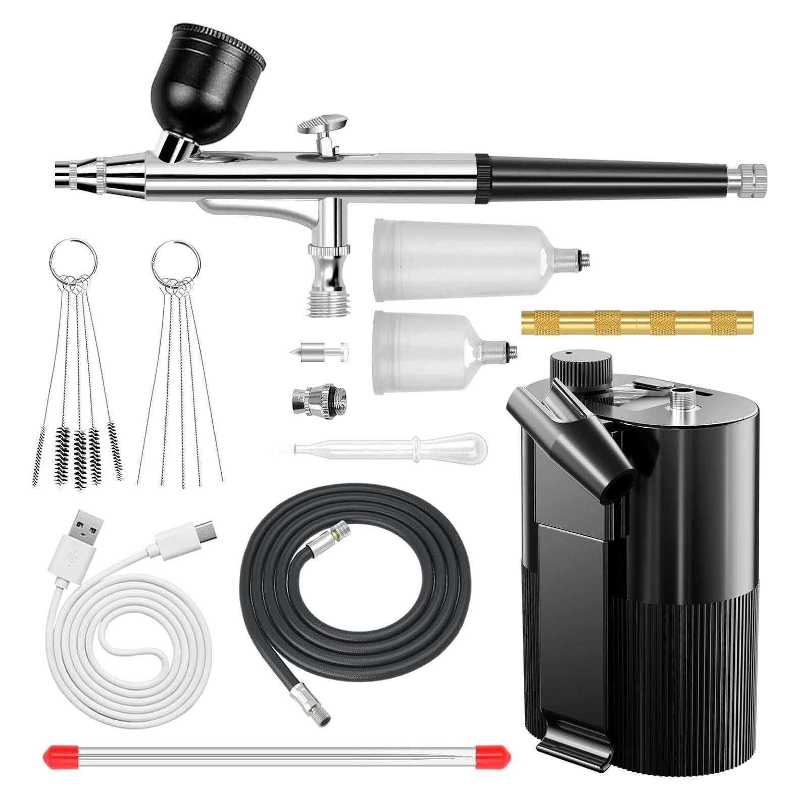 Kit de Aerógrafo Inalámbrico con Compresor 3600mAh - Negro