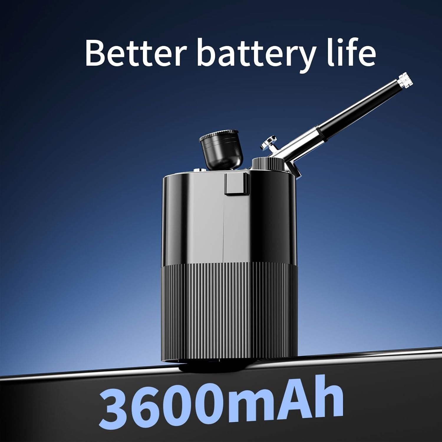 Kit de Aerógrafo Inalámbrico con Compresor 3600mAh - Negro