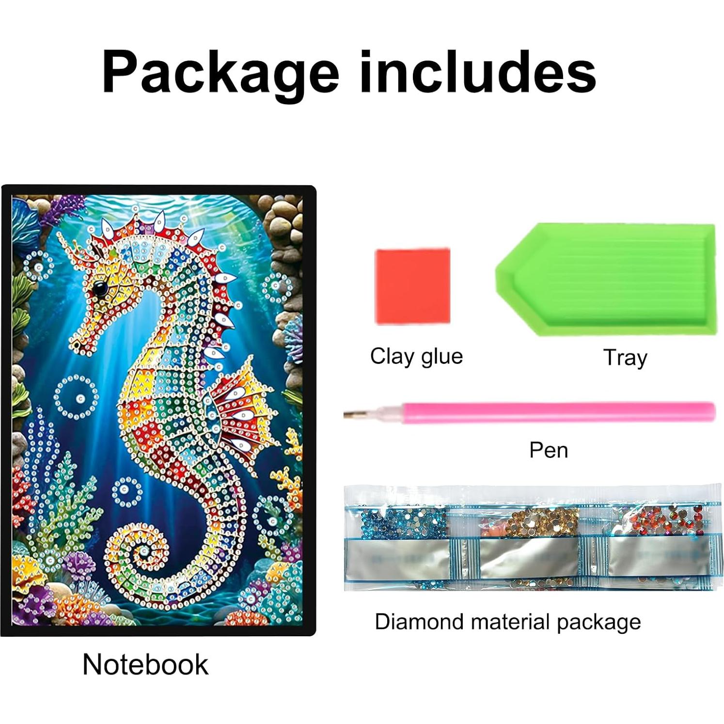 Cuaderno de Pintura de Diamantes JISHSHAY Caballo de Mar 21x14.5cm