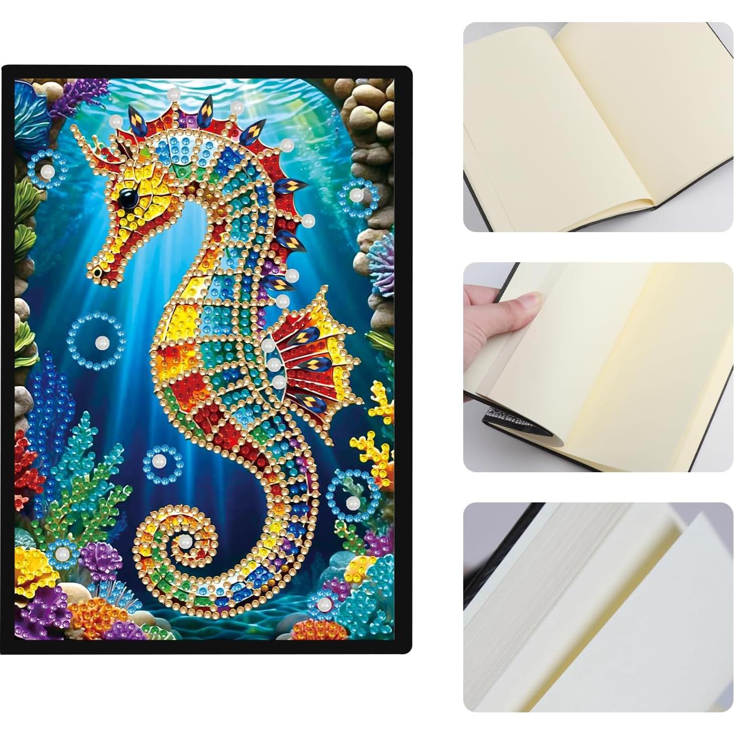 Cuaderno de Pintura de Diamantes JISHSHAY Caballo de Mar 21x14.5cm