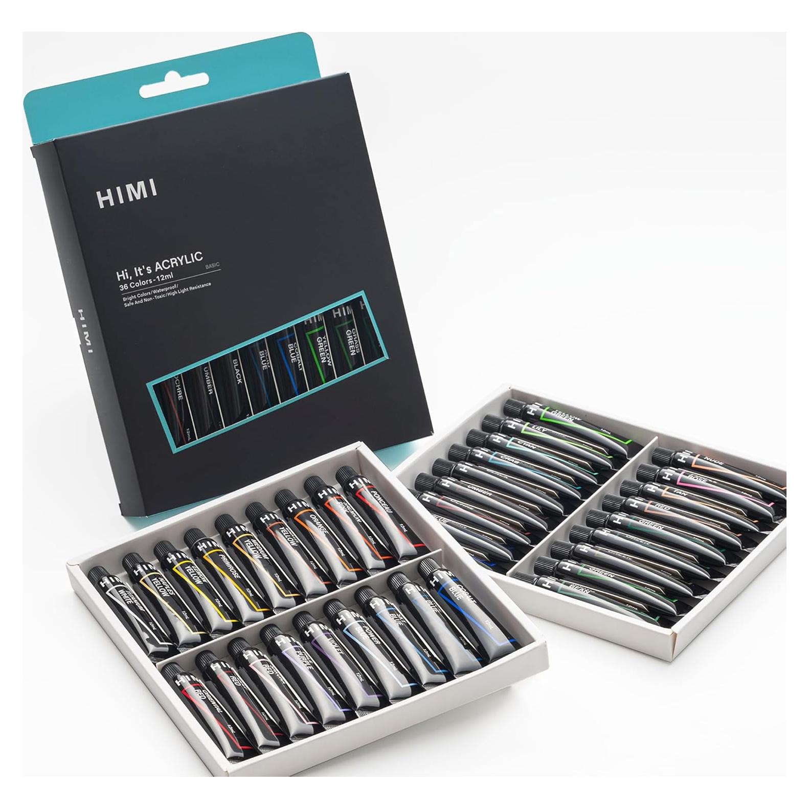 HIMI Pintura Acrílica 36 Colores 12ml No Tóxica para Manualidades