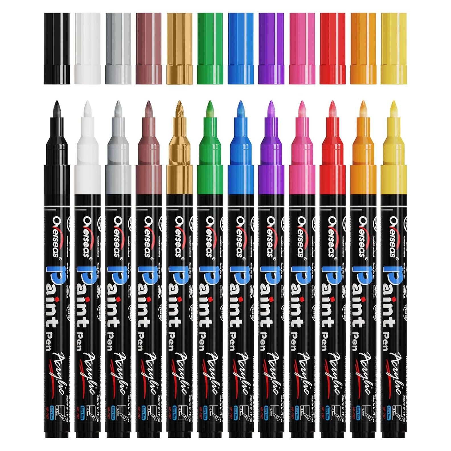 Marcadores de Pintura Acrílica Extrafina Lesun - 12 Colores