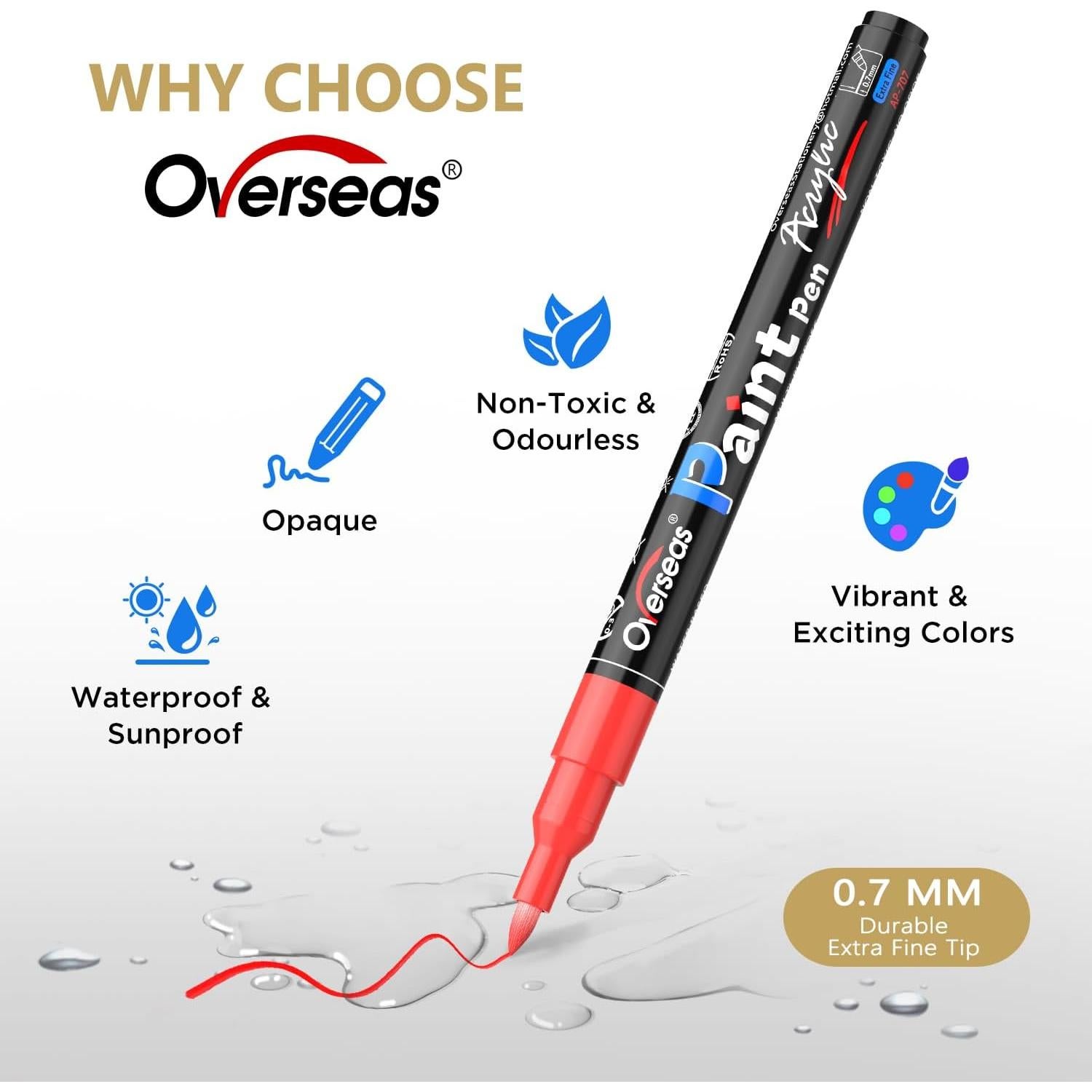 Marcadores de Pintura Acrílica Extrafina Lesun - 12 Colores