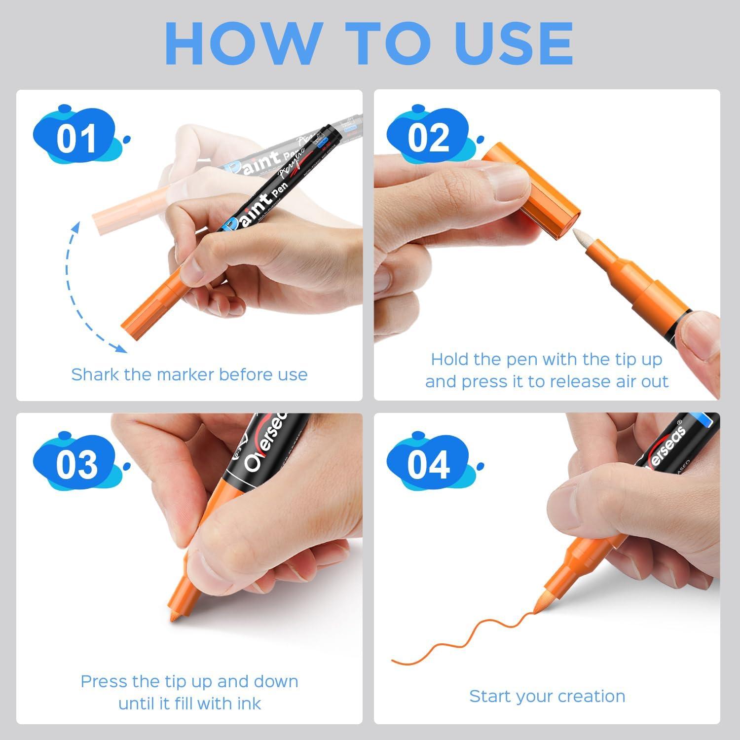 Marcadores de Pintura Acrílica Extrafina Lesun - 12 Colores