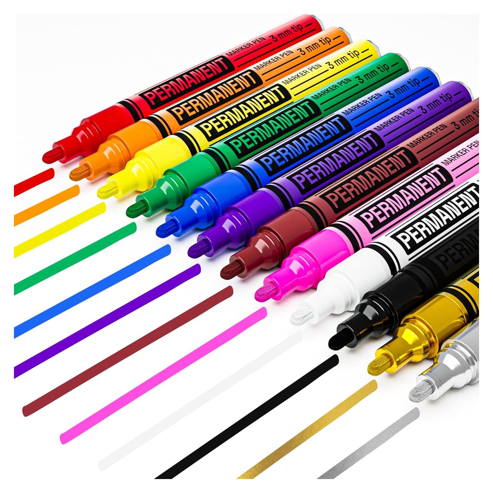 Marcadores Permanentes Artistro 12 Piezas Punta Media Multicolor