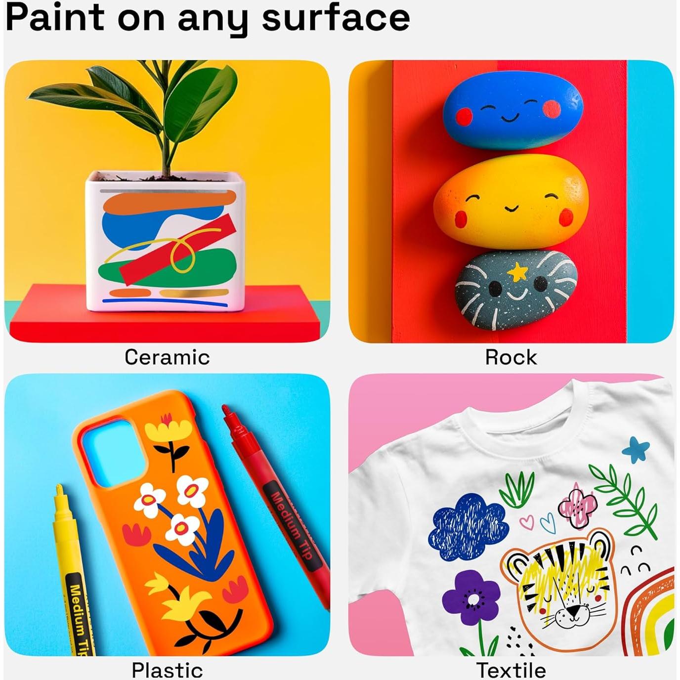 Marcadores Permanentes Artistro 12 Piezas Punta Media Multicolor