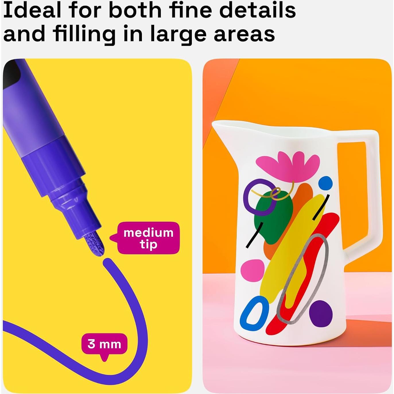 Marcadores Permanentes Artistro 12 Piezas Punta Media Multicolor