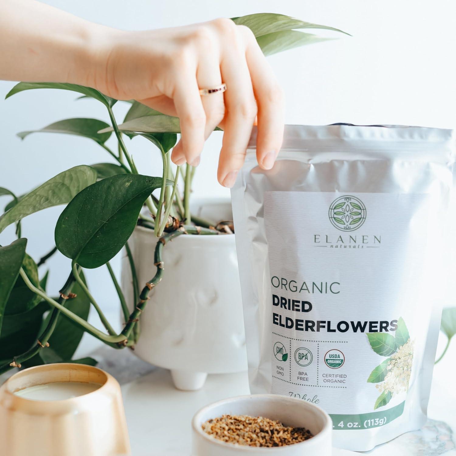 Té de Flor de Sauco Seco Orgánico Elanen 454 g - Certificado USDA