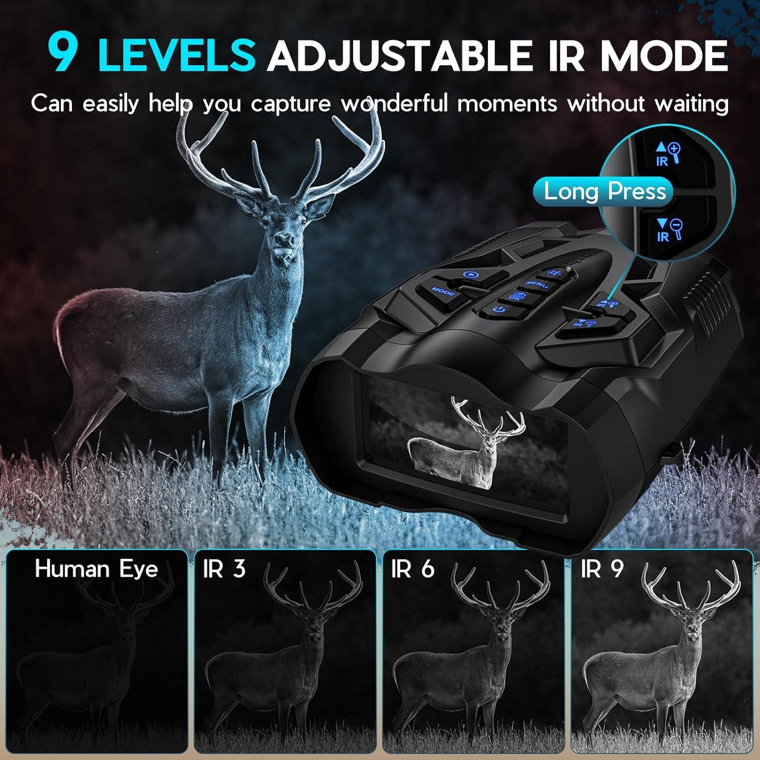 Gafas de Visión Nocturna WISHBETY 4K 3.5" 10X Zoom