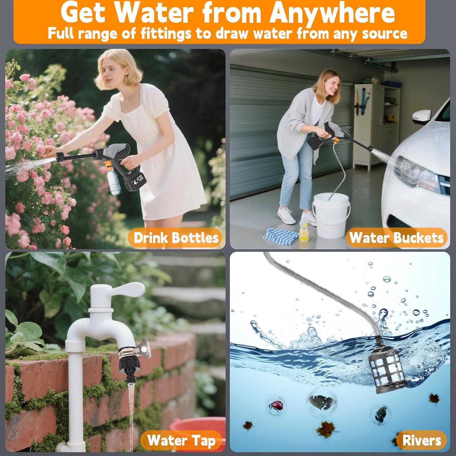 Lavadora a Presión Inalámbrica SkylarkJoy 800 PSI 10m Batería