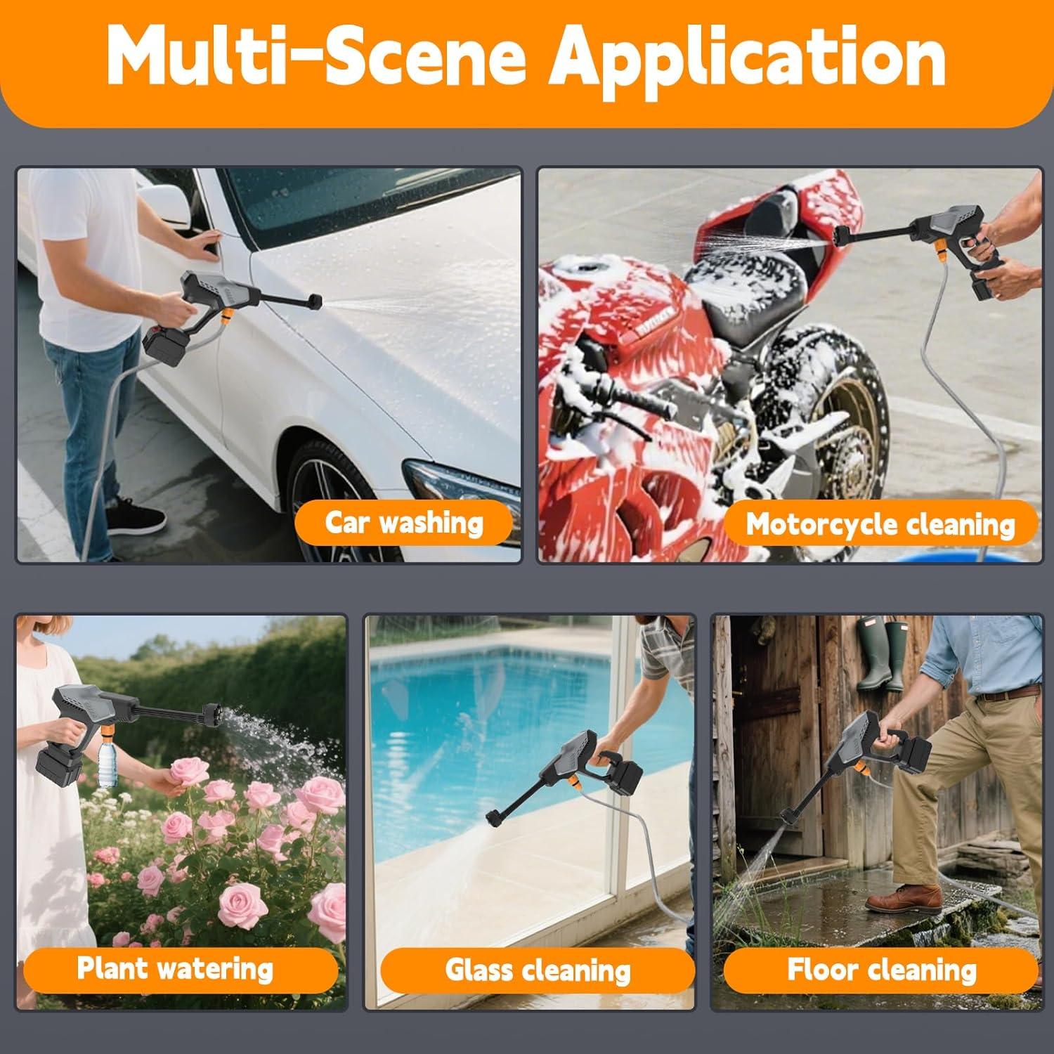 Lavadora a Presión Inalámbrica SkylarkJoy 800 PSI 10m Batería