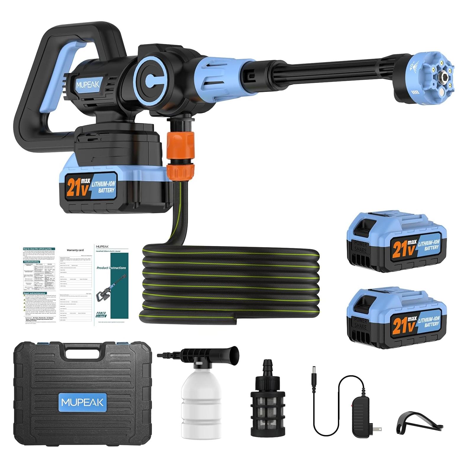 Lavadora a Presión Inalámbrica MUPEAK 1100 PSI 21V 4.0Ah