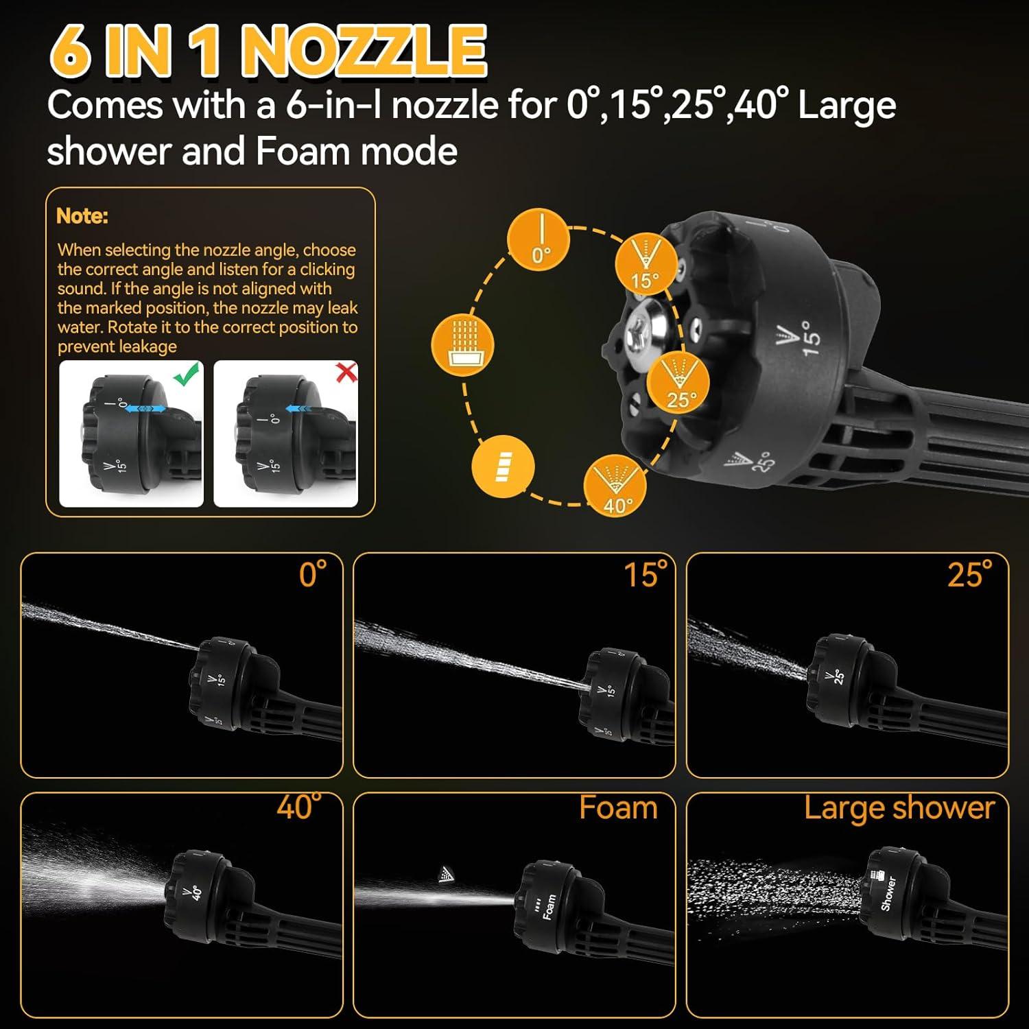 Lavadora a Presión Inalámbrica JOJOCY 1000PSI 6 en 1 Portátil