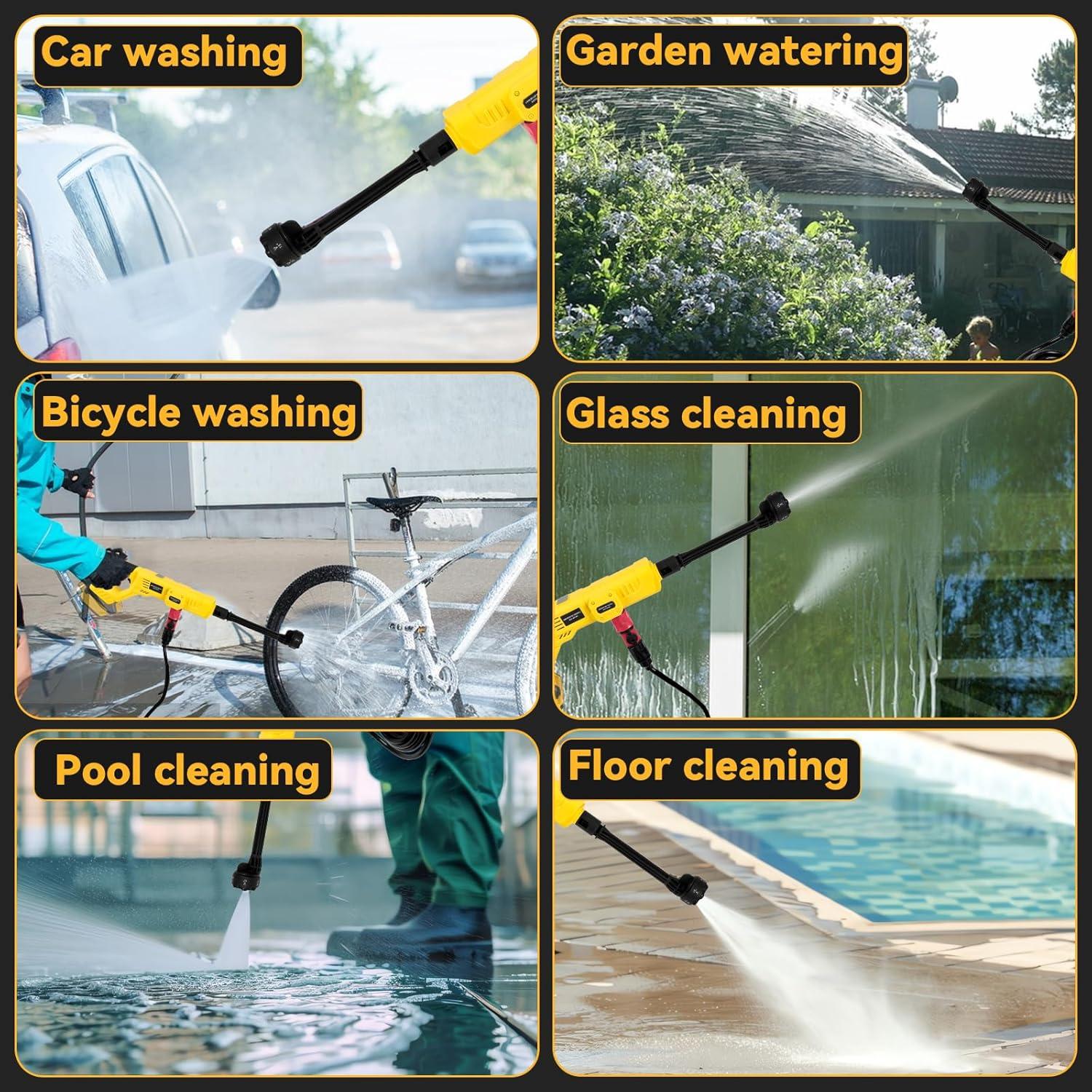 Lavadora a Presión Inalámbrica JOJOCY 1000PSI 6 en 1 Portátil