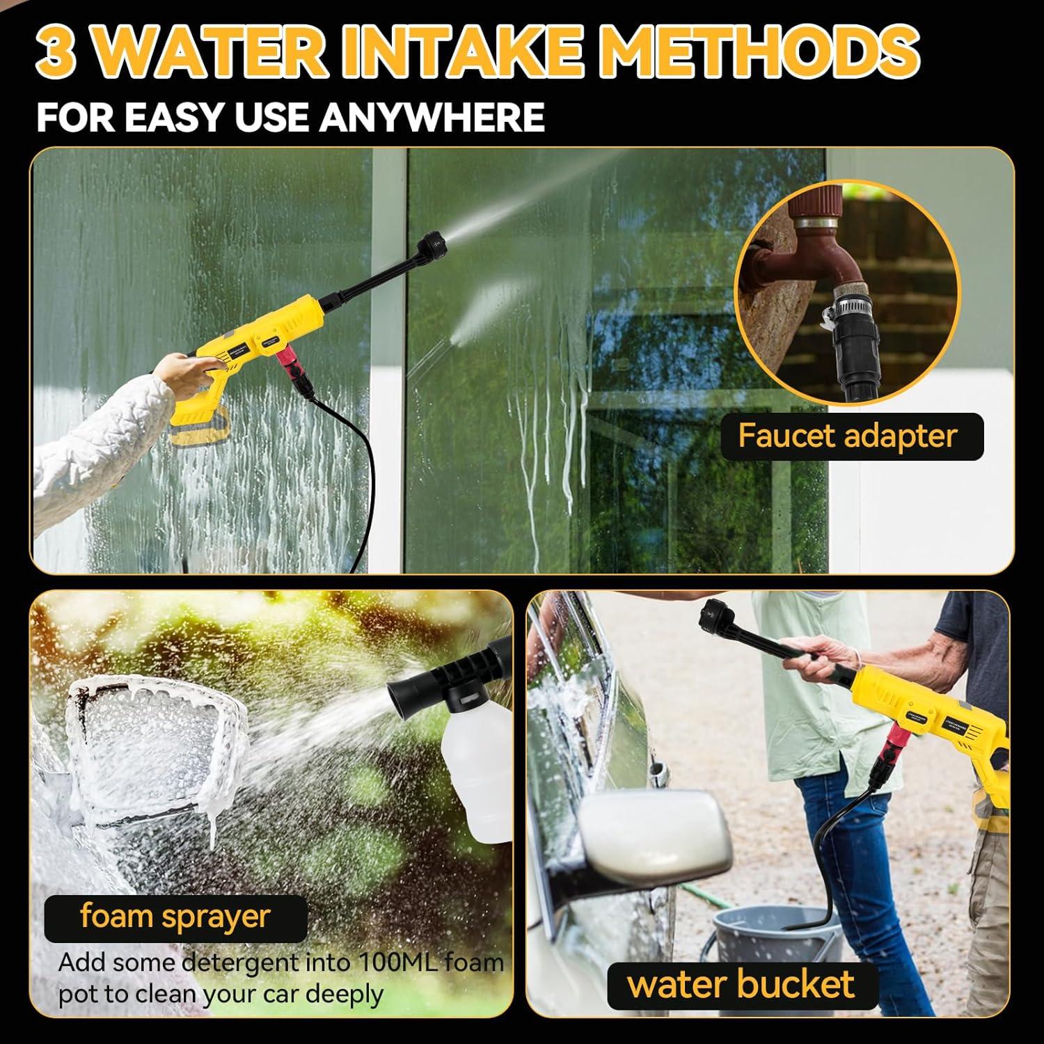 Lavadora a Presión Inalámbrica JOJOCY 1000PSI 6 en 1 Portátil