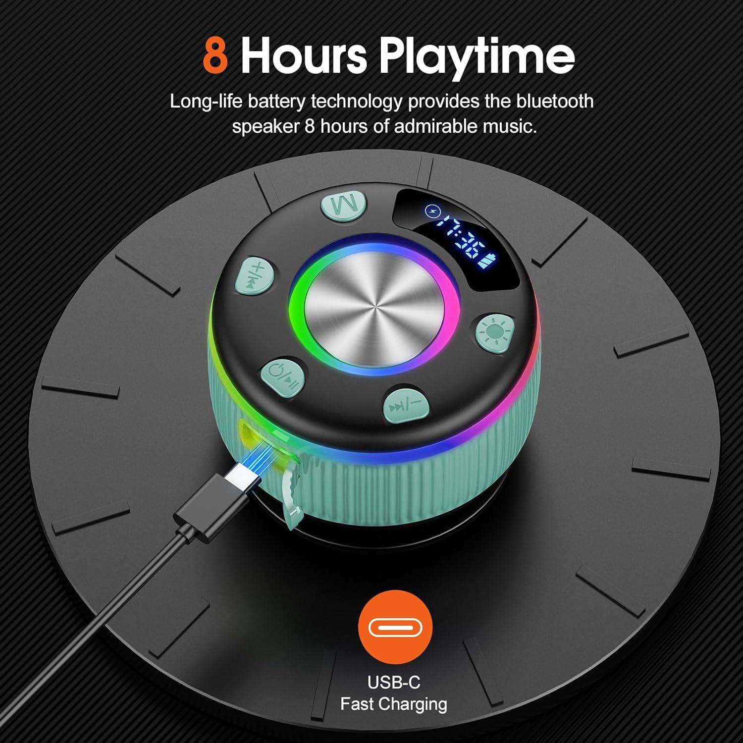 Altavoz de Ducha Bluetooth PRSCFUM Q90 Verde IP7 8h Reproducción