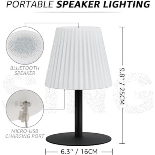 Lámpara de Ducha con Altavoz NiceBuy IP44 RGB Recargable