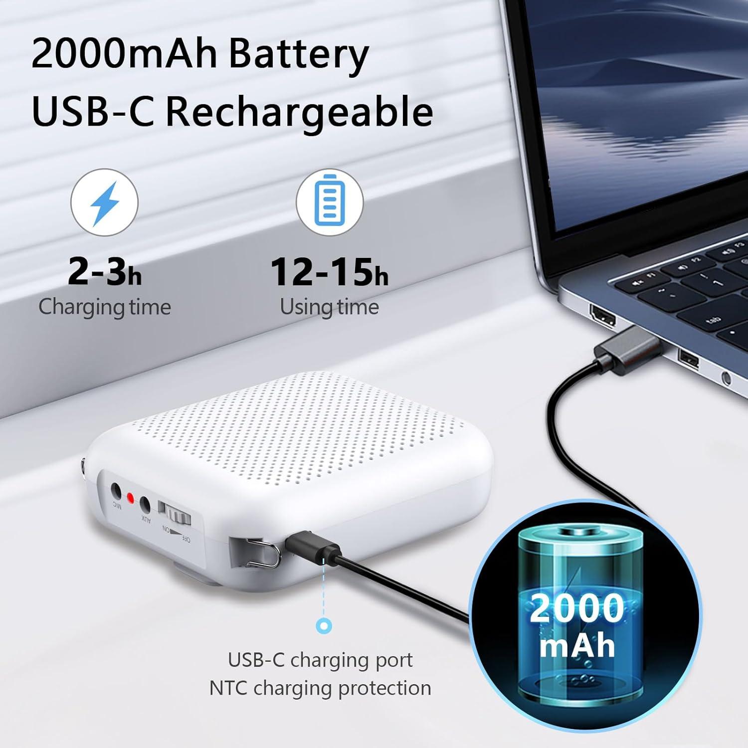 Amplificador de Voz Portátil Norwii S358 2000mAh Blanco