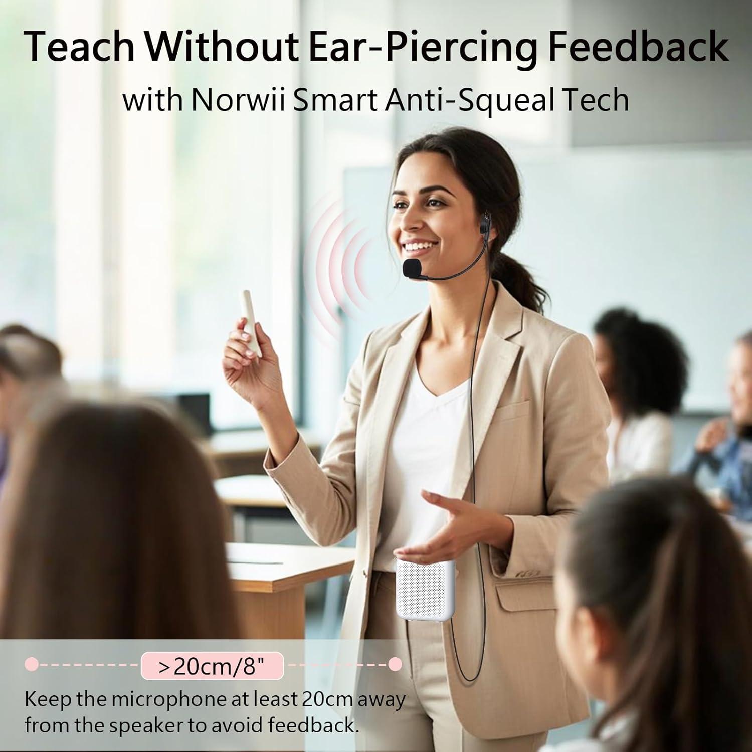 Amplificador de Voz Portátil Norwii S358 2000mAh Blanco