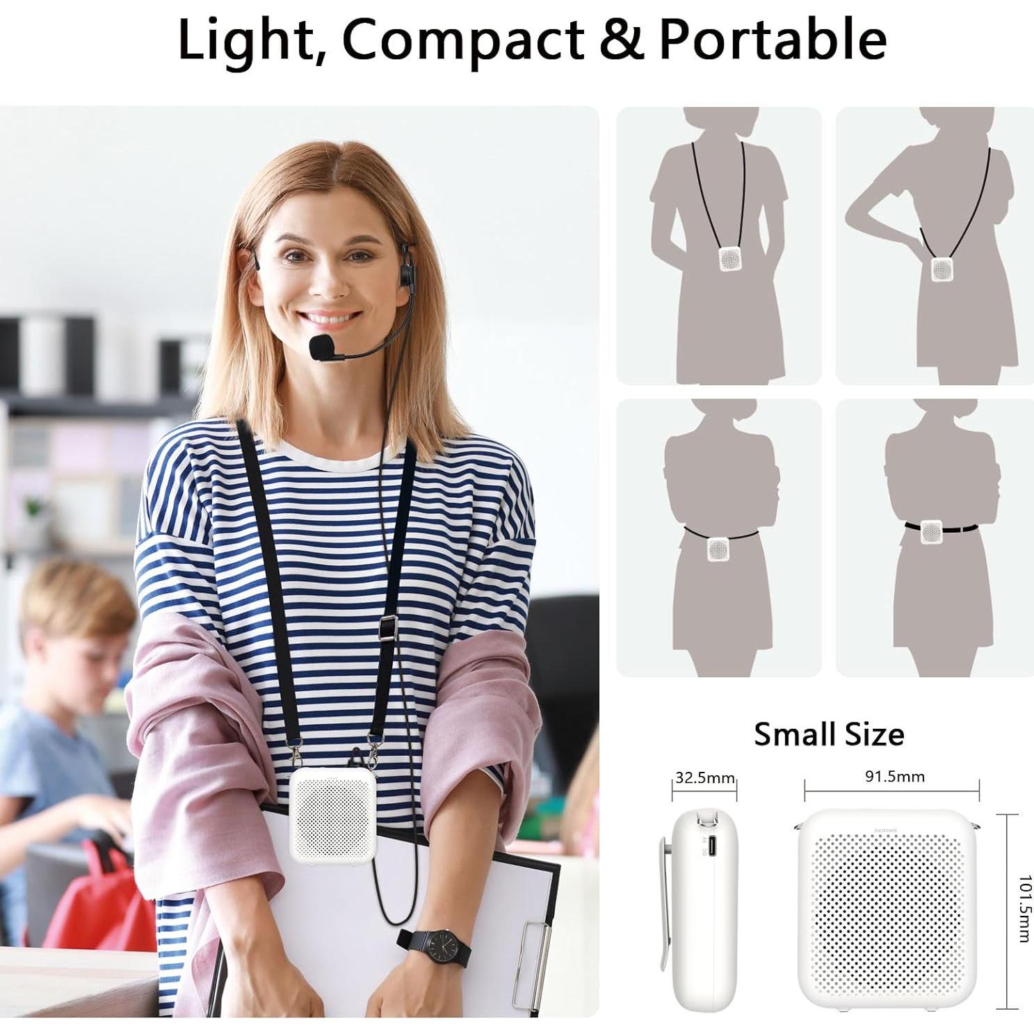 Amplificador de Voz Portátil Norwii S358 2000mAh Blanco