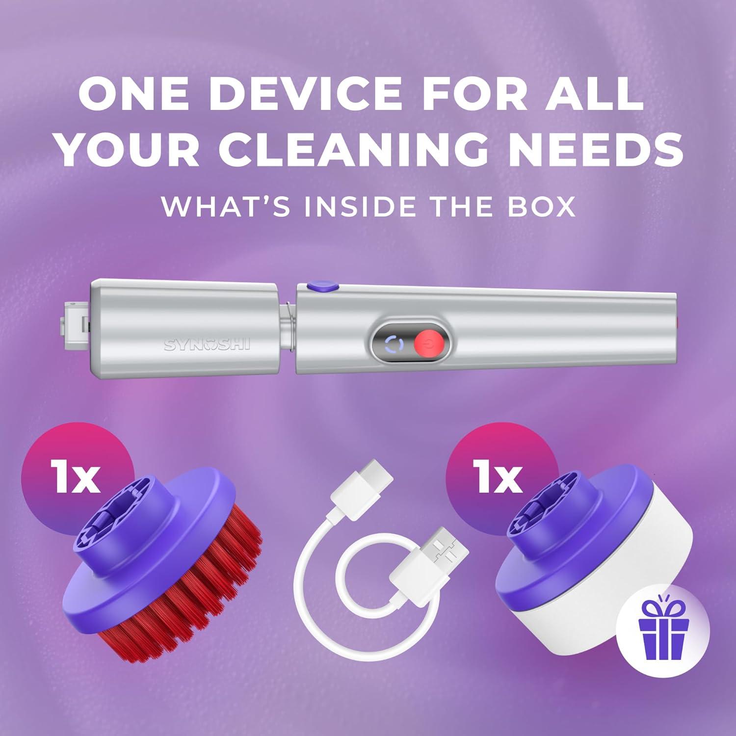 Cepillo Eléctrico de Limpieza Synoshi PRO - Impermeable, 2 Velocidades