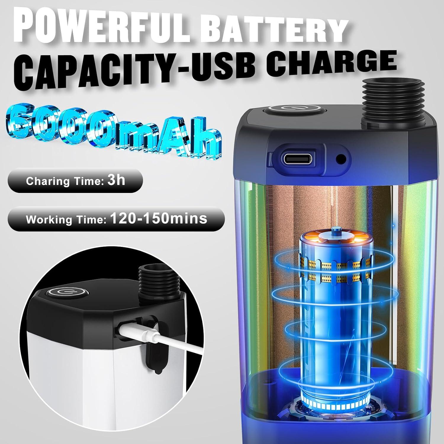 Ducha Portátil Spopal 6000mAh Camping Recargable LED 4 Modos