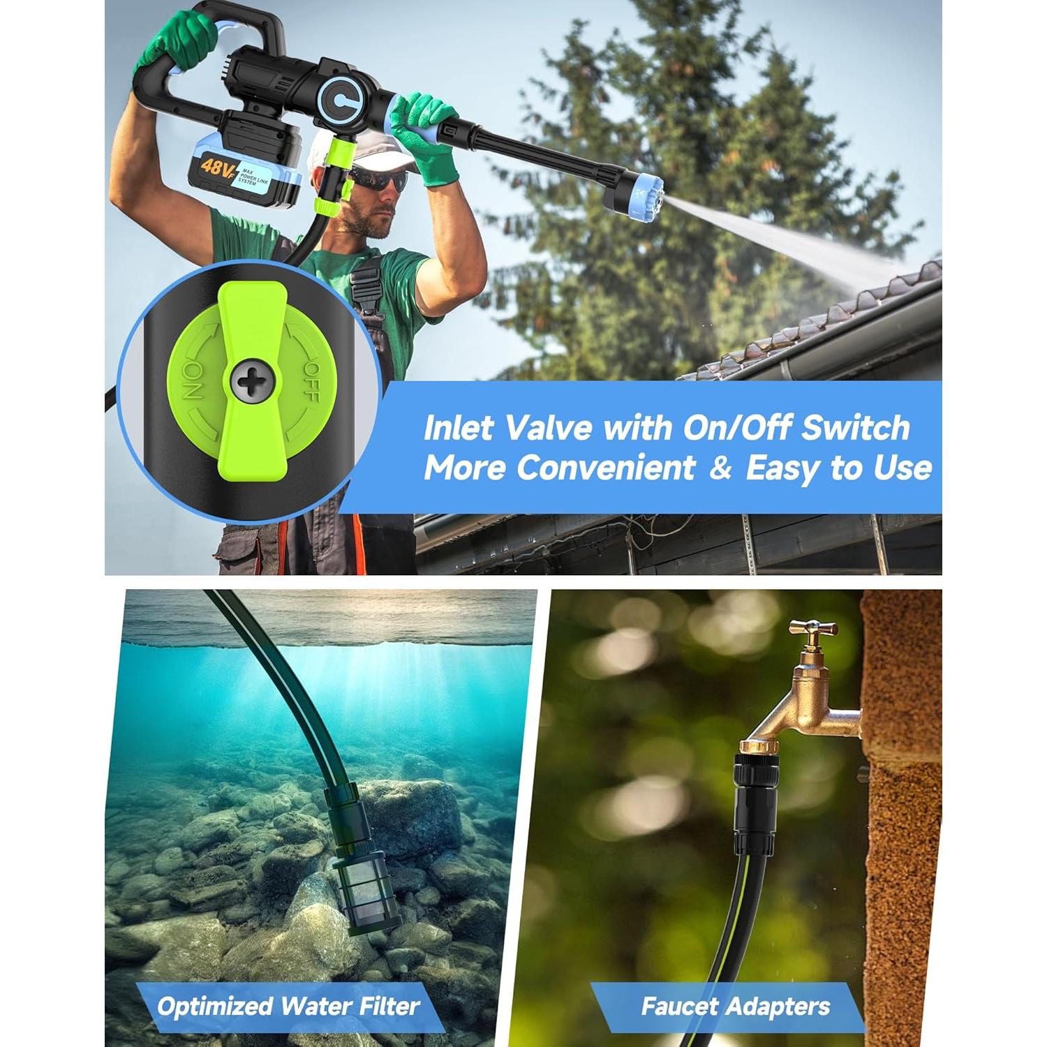 Lavadora a Presión Inalámbrica MUPEAK 1200 PSI Portátil