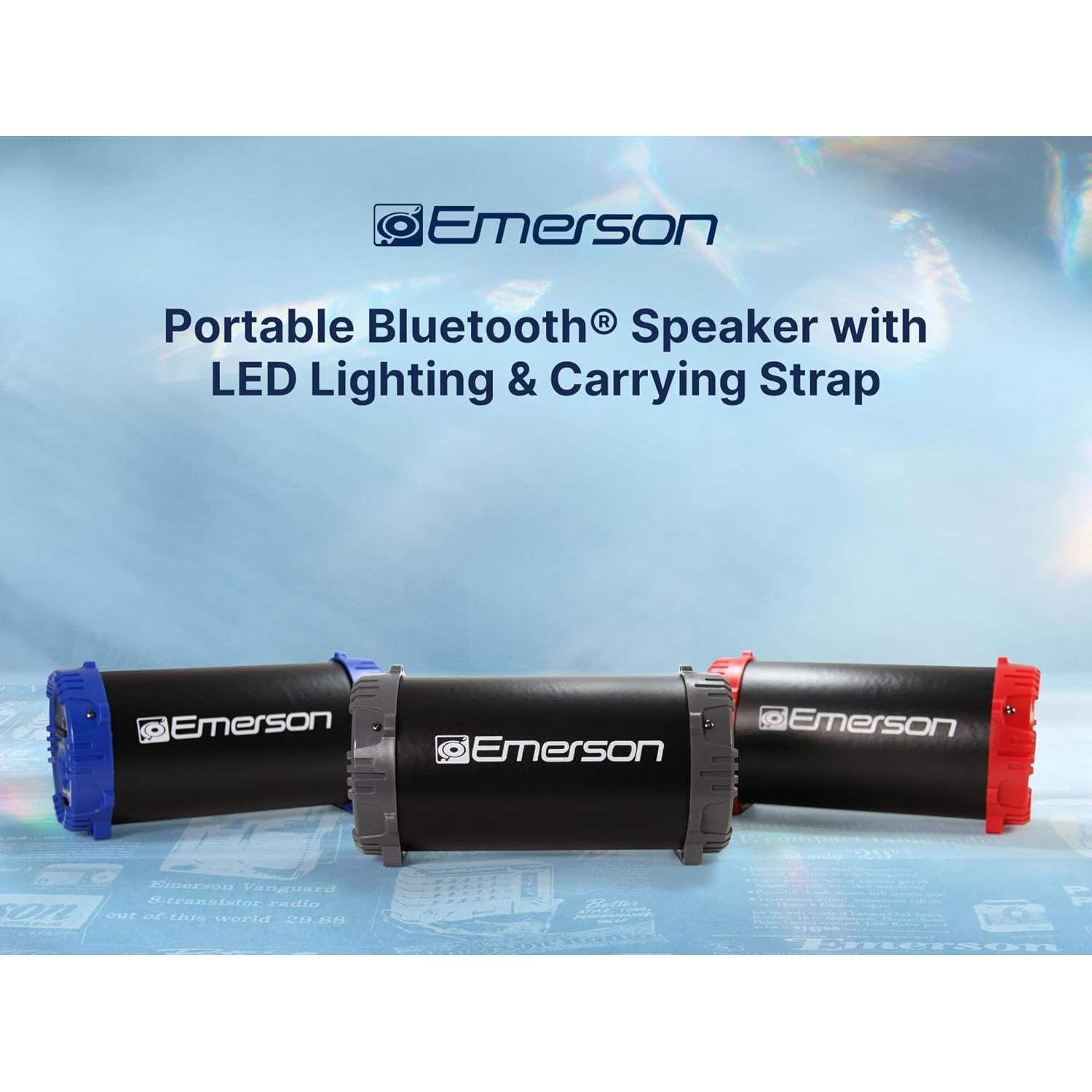 Altavoz Bluetooth Emerson EAS-3001 Portátil Rojo con LED