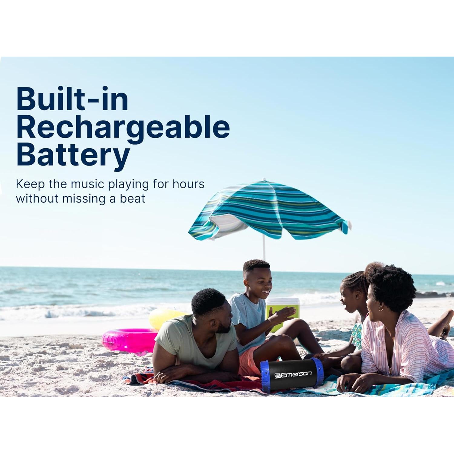 Altavoz Bluetooth Emerson EAS-3001 Portátil Rojo con LED