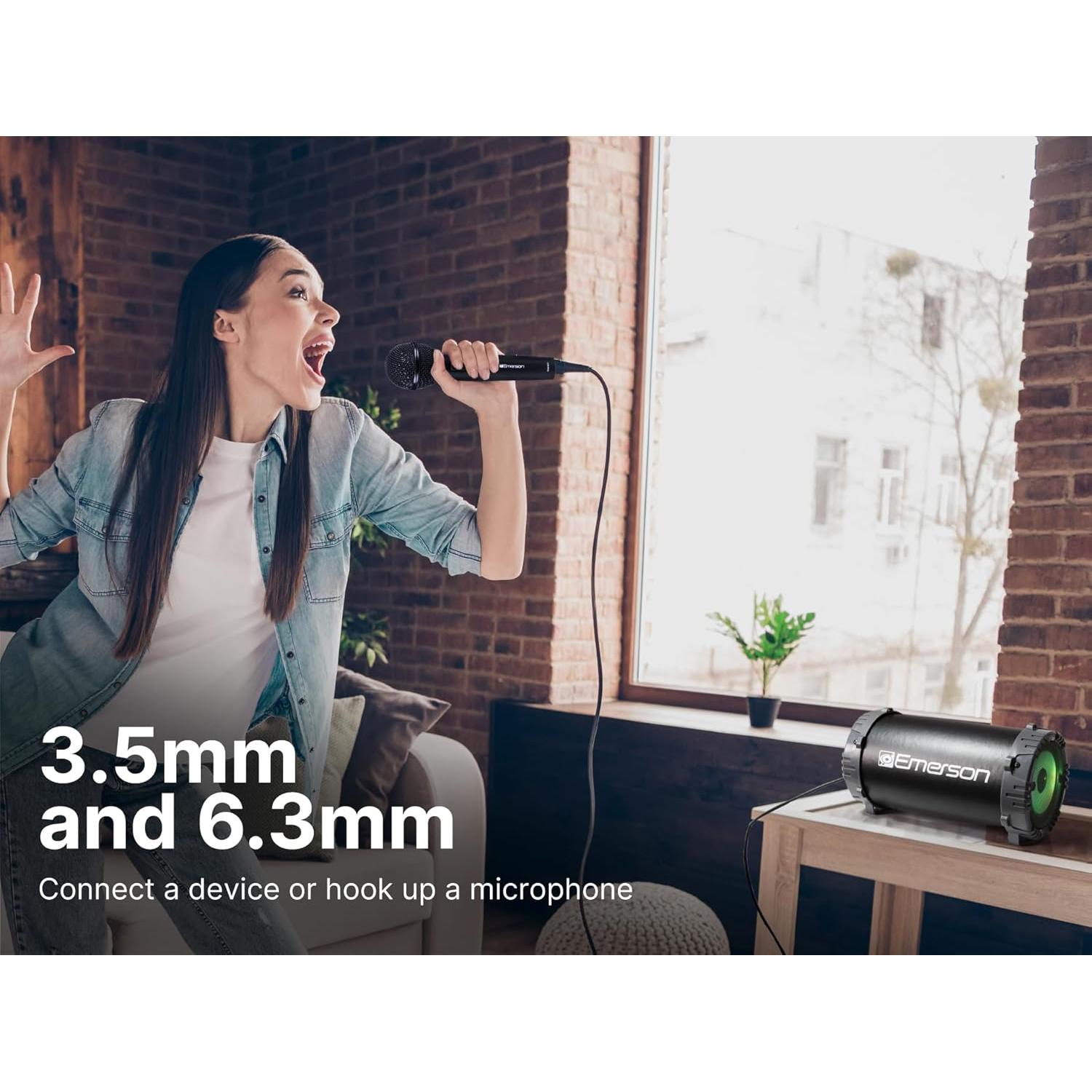 Altavoz Bluetooth Emerson EAS-3001 Portátil Rojo con LED