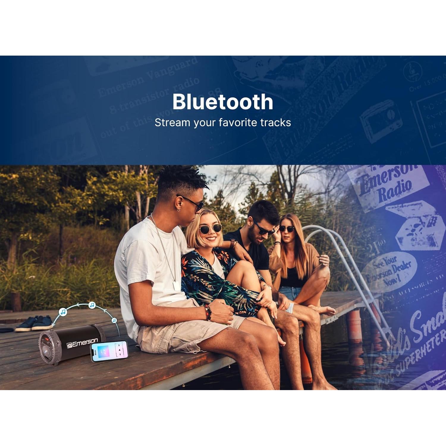 Altavoz Bluetooth Emerson EAS-3001 Portátil Rojo con LED