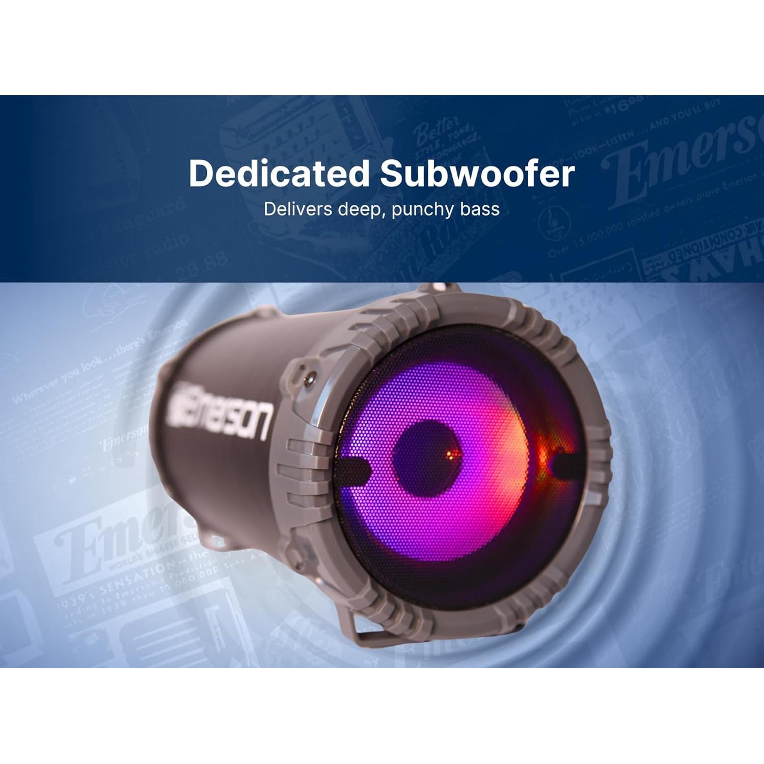 Altavoz Bluetooth Emerson EAS-3001 Portátil Rojo con LED