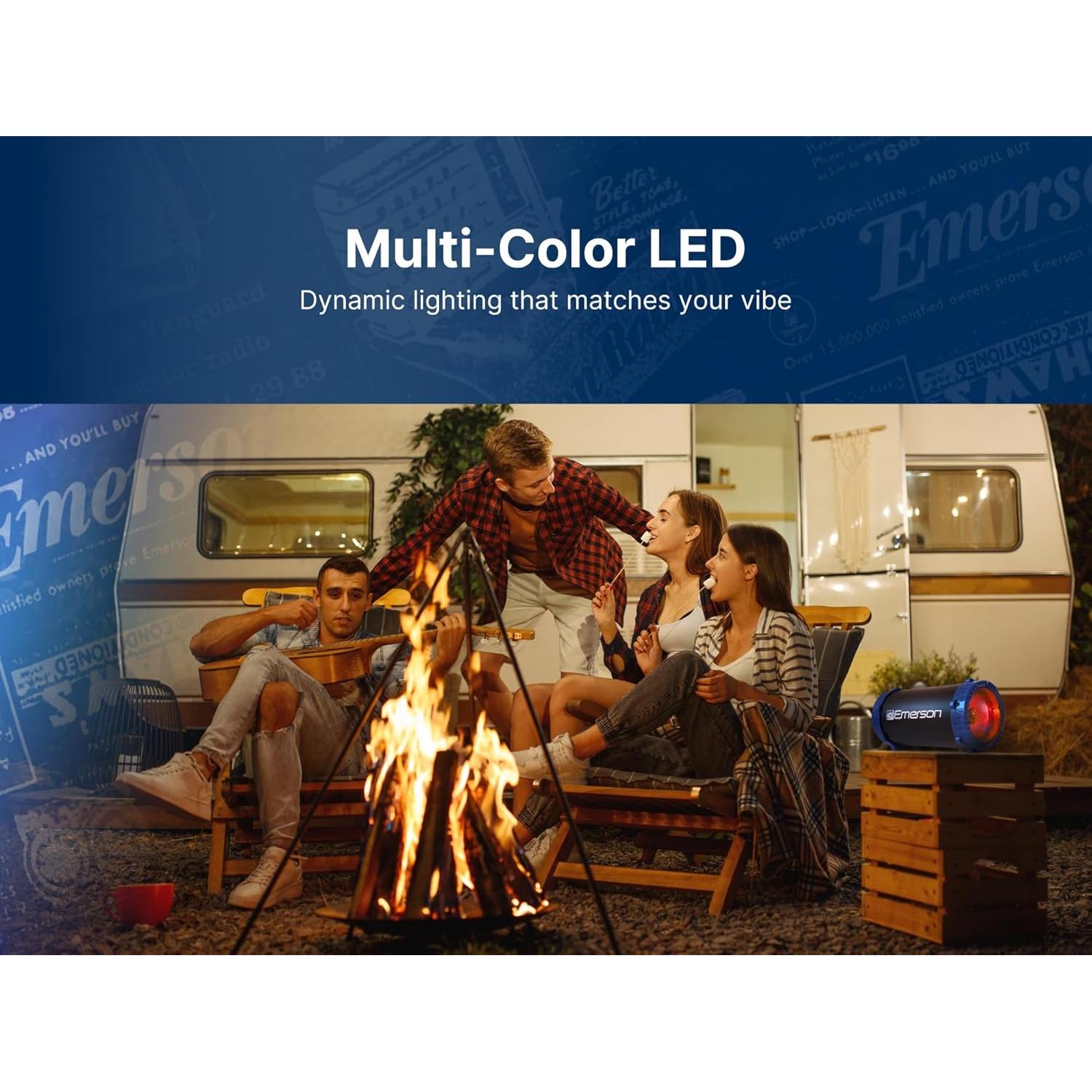 Altavoz Bluetooth Emerson EAS-3001 Portátil Rojo con LED