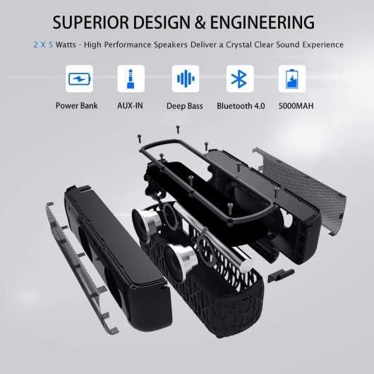 Altavoz Bluetooth Solar ABFOCE ES-T61 5000mAh 60h Negro