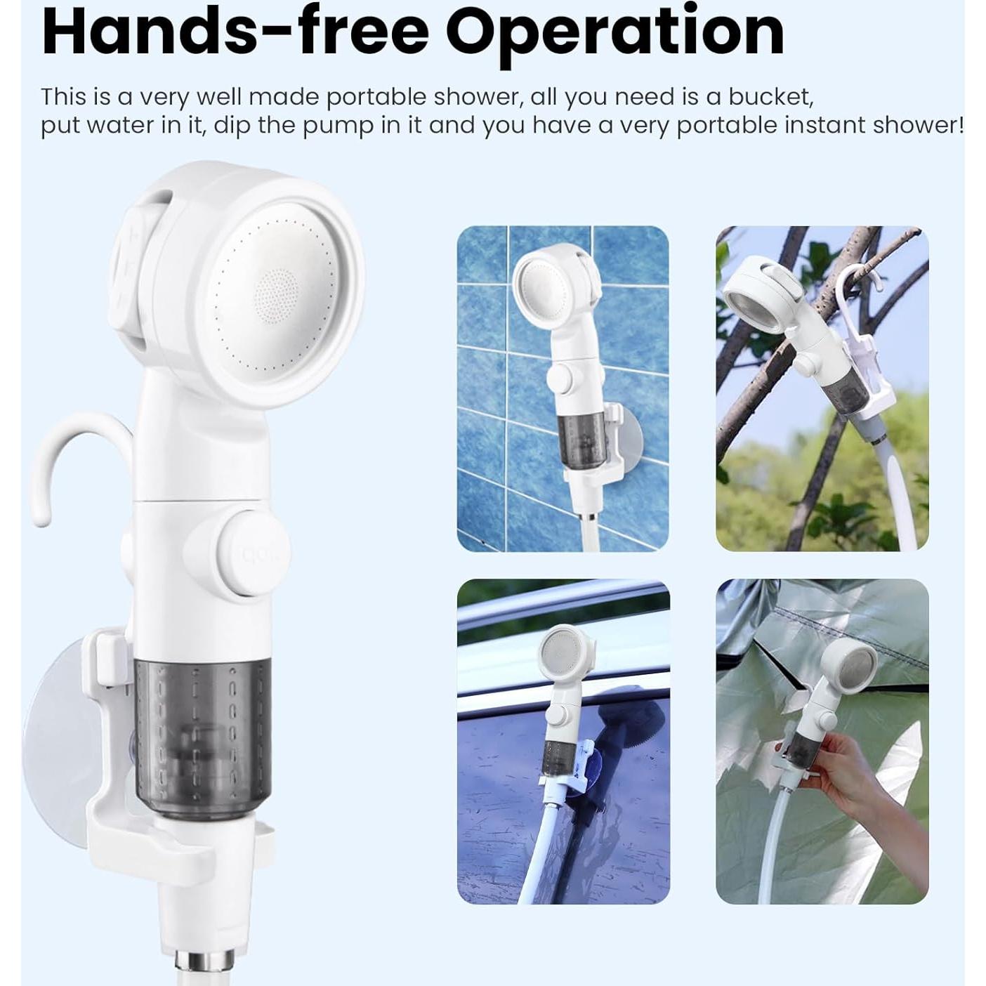 Ducha Portátil Eléctrica Wisebean para Camping - Batería Recargable