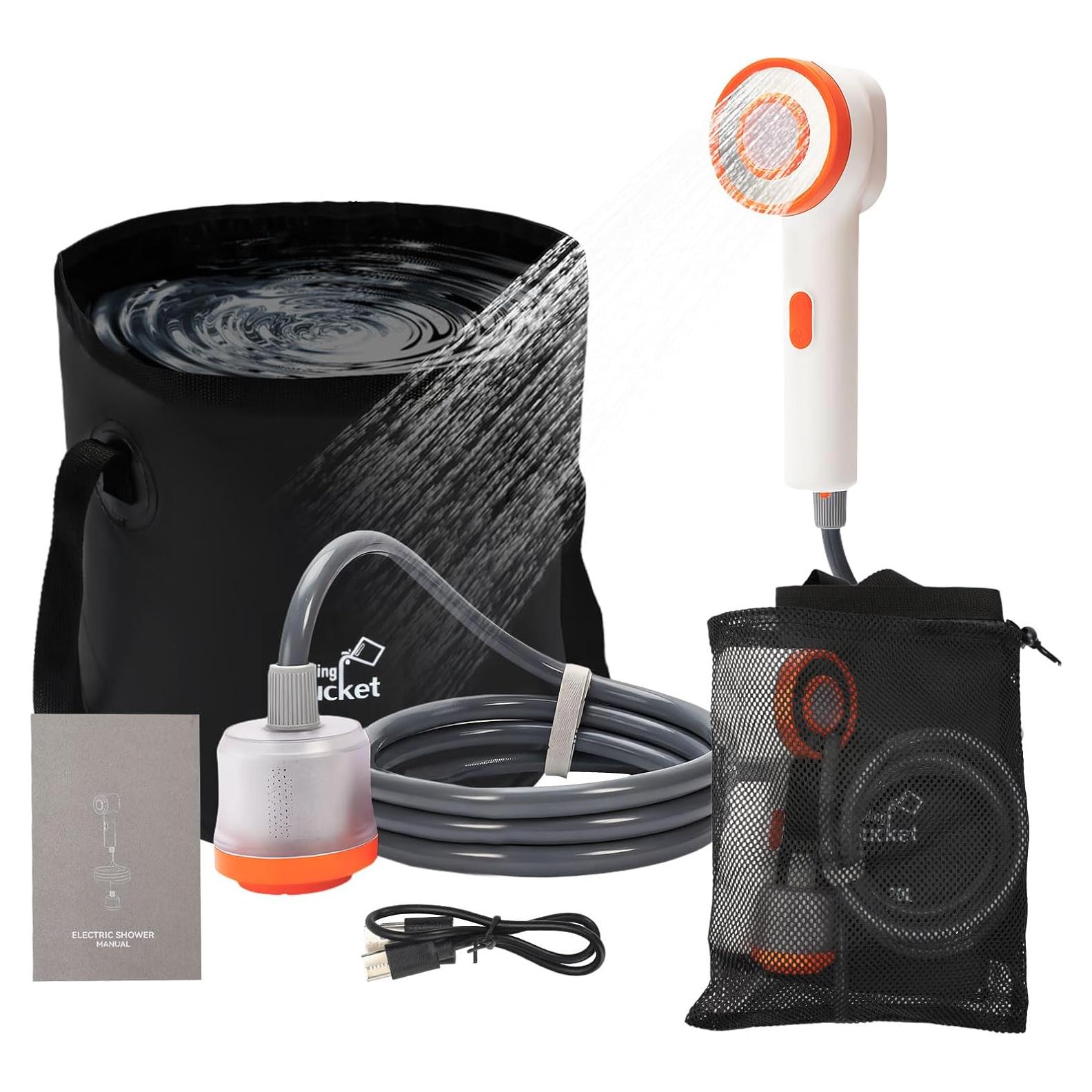 Ducha Portátil 2-en-1 NEBELTREKK con Luz y Filtro 20L