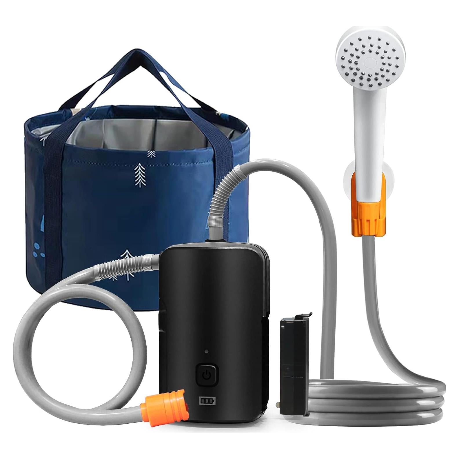 Ducha Portátil B.TAWD 4400mAh con Luz LED y Cubo Plegable