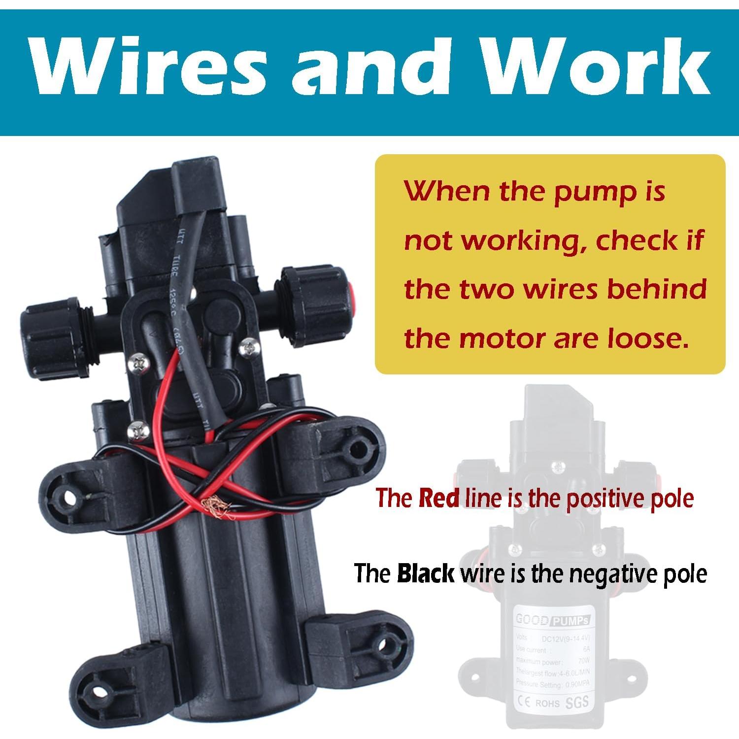 Bomba de Pulverización de Agua DIANQI 12V 70W Autocebante 6L/min