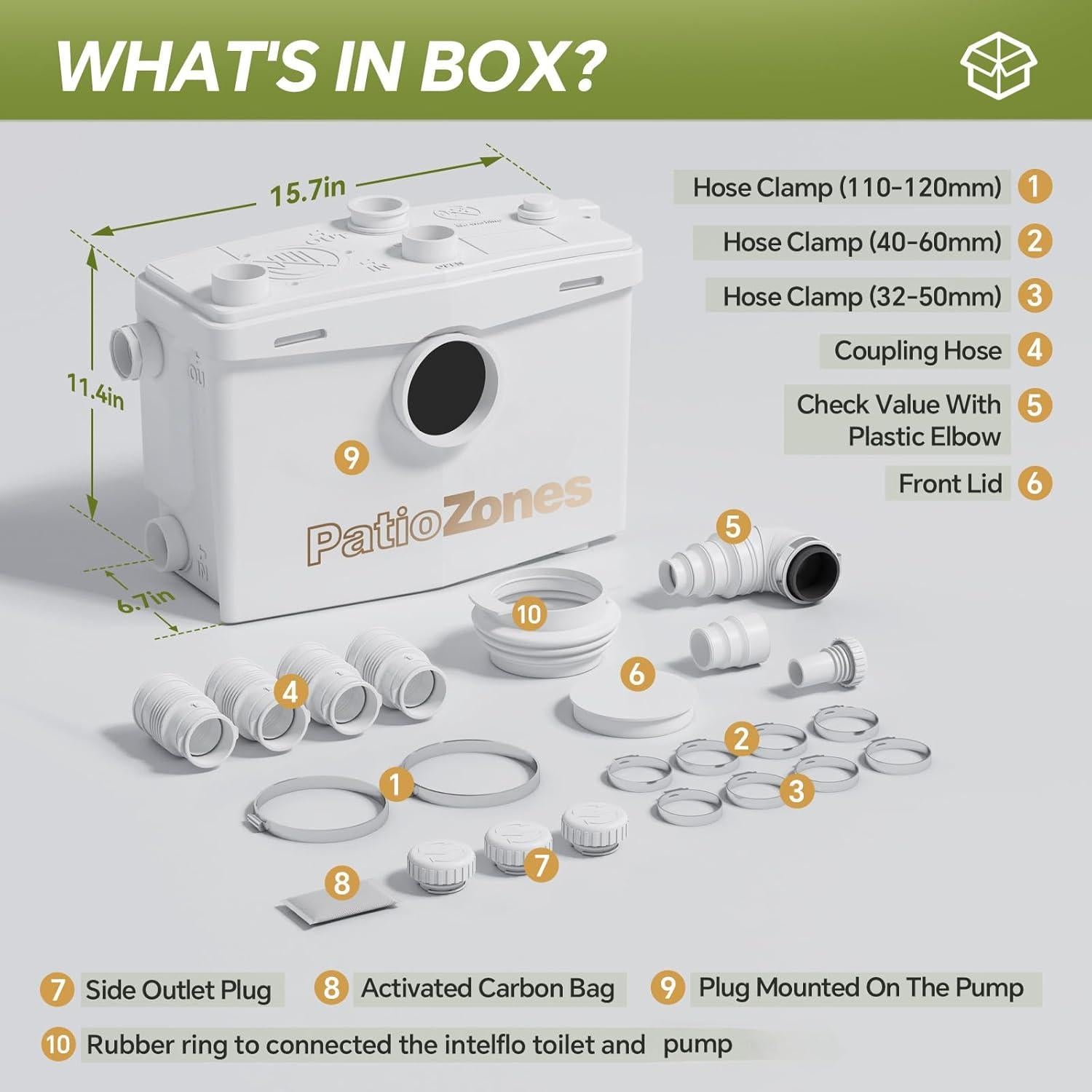 Bomba Maceradora Patio Zone 900W 1.2HP Drenaje 12m