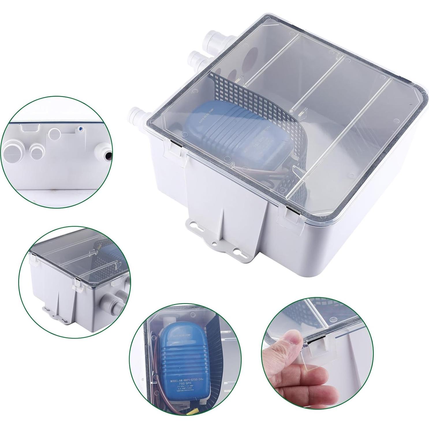 Bomba de Drenaje de Ducha Marina NovelBee 750 GPH 24V