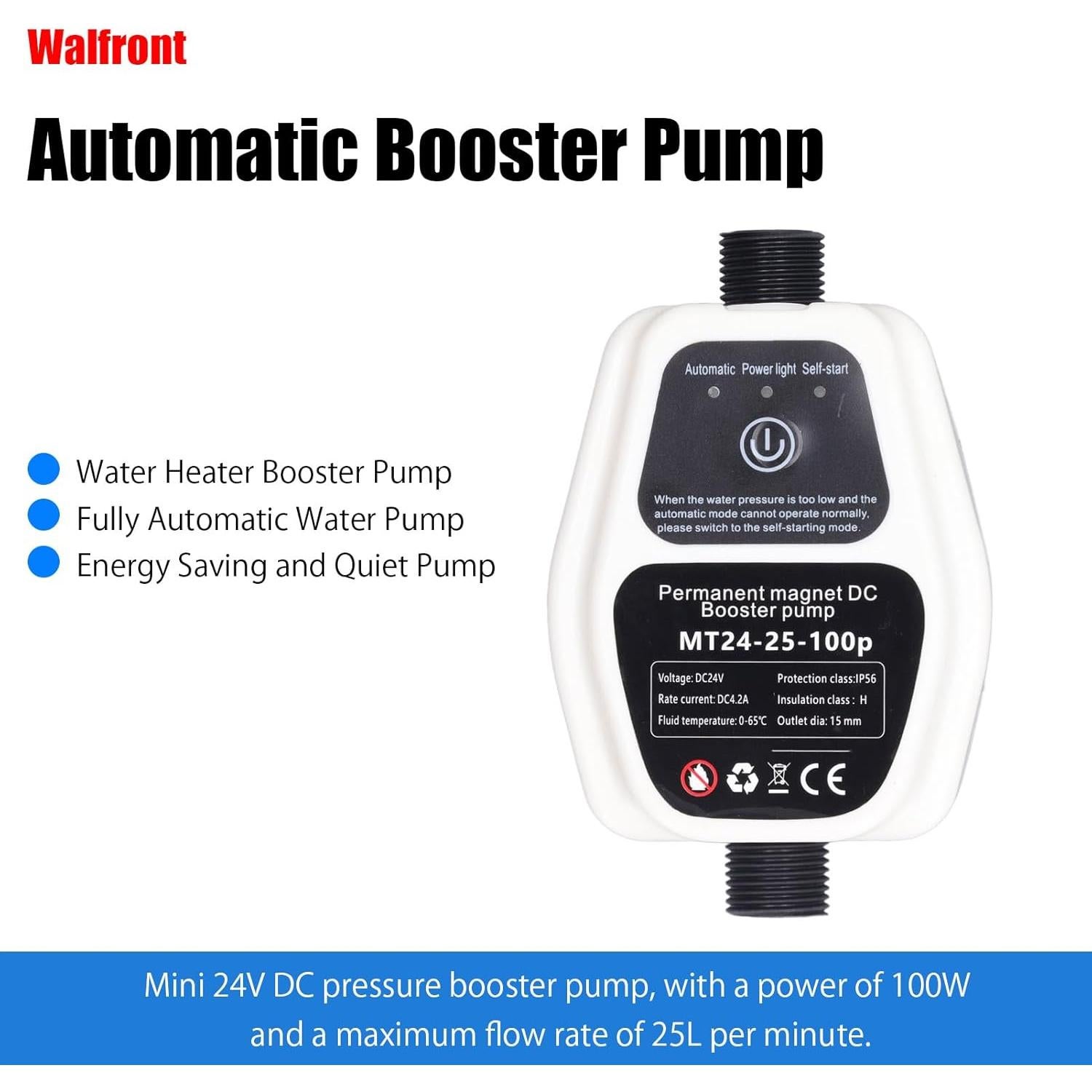 Bomba de Presión Booster 24V DC 100W 25L/min Automática