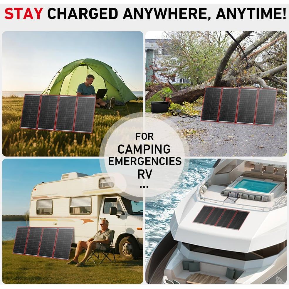 Panel Solar Portátil DOKIO 300W Plegable con Controlador USB