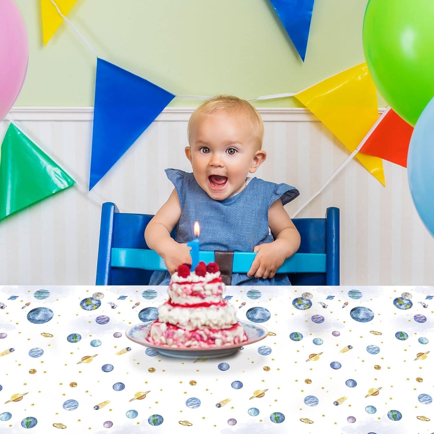 Manteles de Cumpleaños Espacial ZOIIWA 3 Piezas 137x274 cm