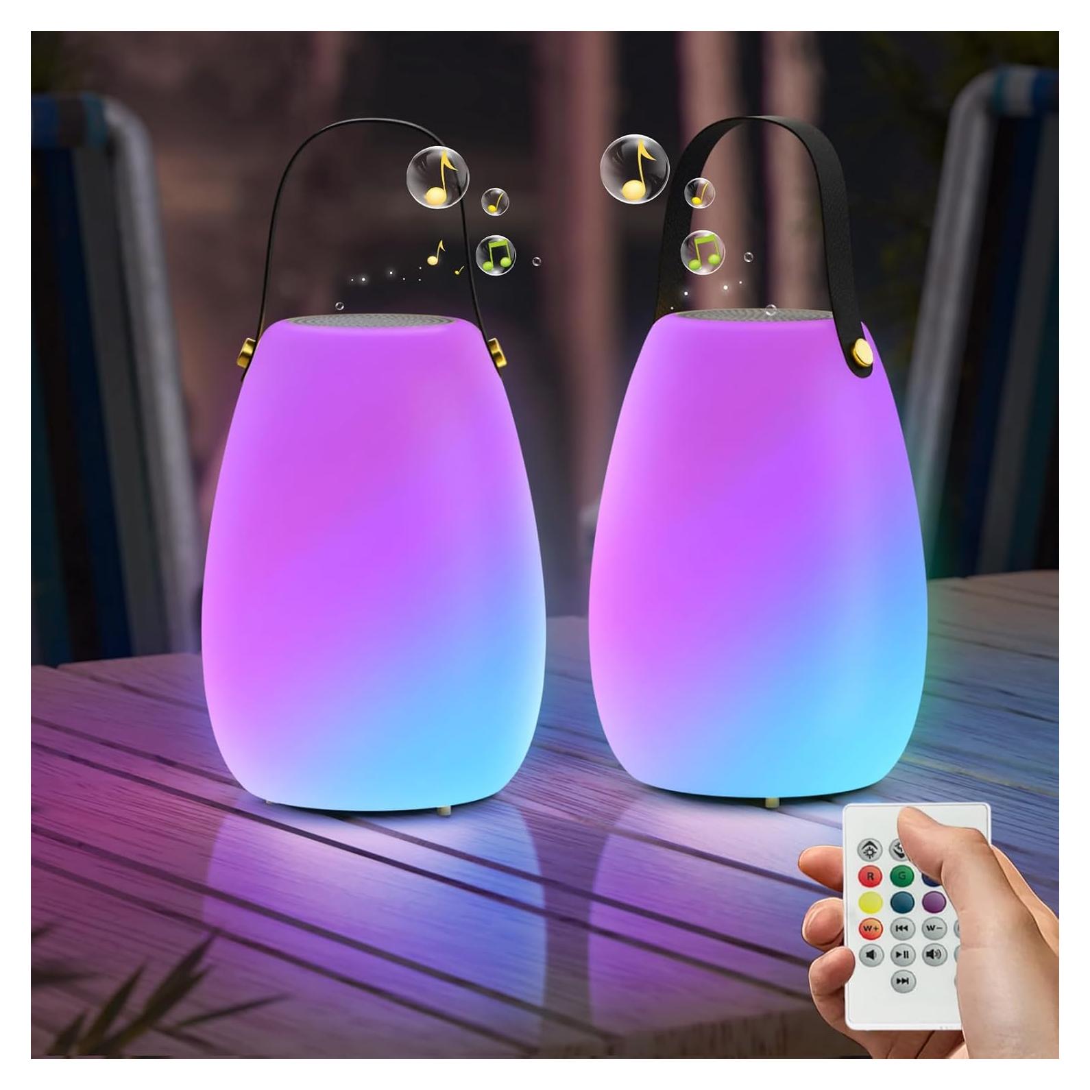 Lámparas de Mesa Portátiles UUFFOO con Altavoces - Paquete de 2